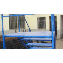 Warehouse Steel Safety Mobile Rolling Work Platform Ladder with Handrails